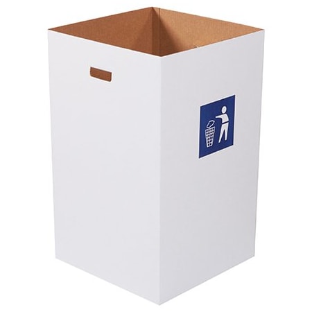 Bsc Preferred Corrugated Trash Can with Waste Logo - 40 Gallon, 10PK CRR40W